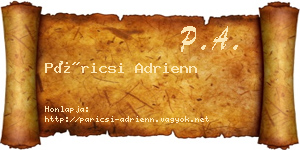 Páricsi Adrienn névjegykártya